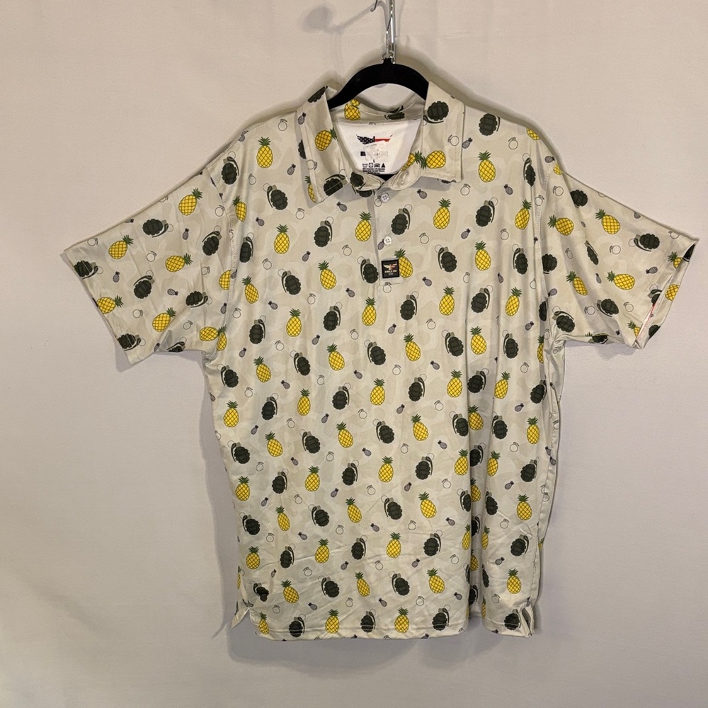 Eagle Six Grenades and Pineapples Polo Shirt Size Large